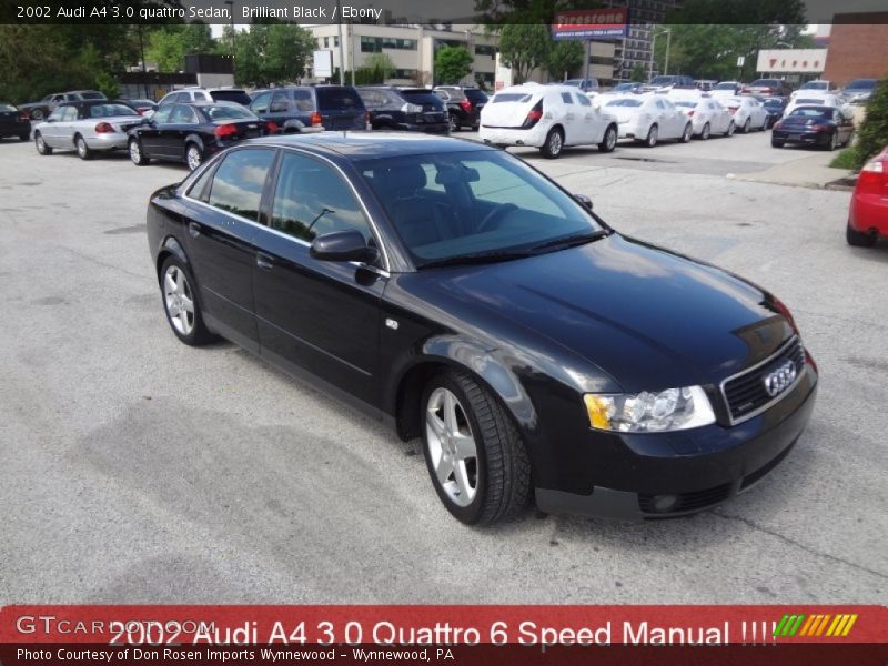 Brilliant Black / Ebony 2002 Audi A4 3.0 quattro Sedan