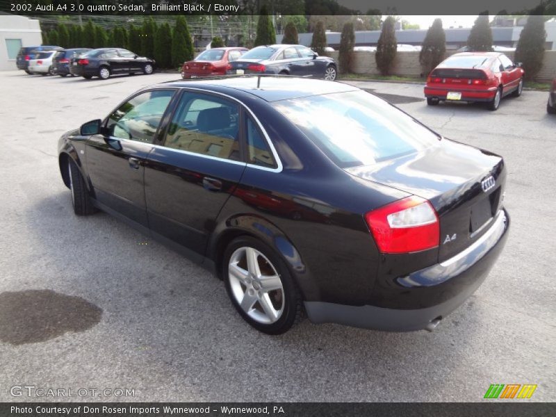Brilliant Black / Ebony 2002 Audi A4 3.0 quattro Sedan