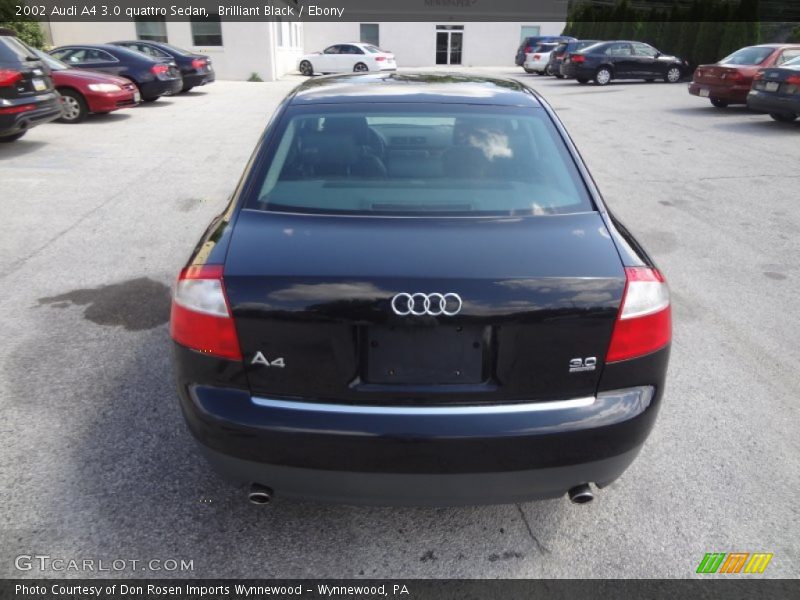 Brilliant Black / Ebony 2002 Audi A4 3.0 quattro Sedan