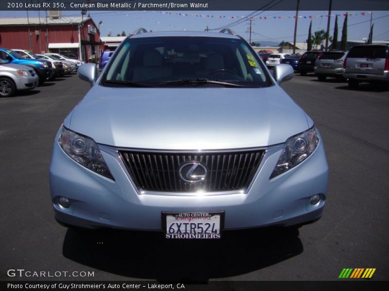 Cerulean Blue Metallic / Parchment/Brown Walnut 2010 Lexus RX 350