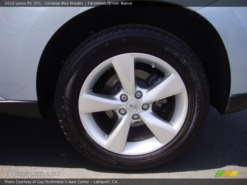 Cerulean Blue Metallic / Parchment/Brown Walnut 2010 Lexus RX 350