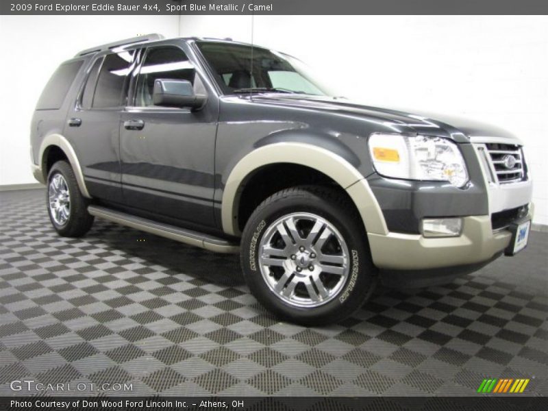 Sport Blue Metallic / Camel 2009 Ford Explorer Eddie Bauer 4x4