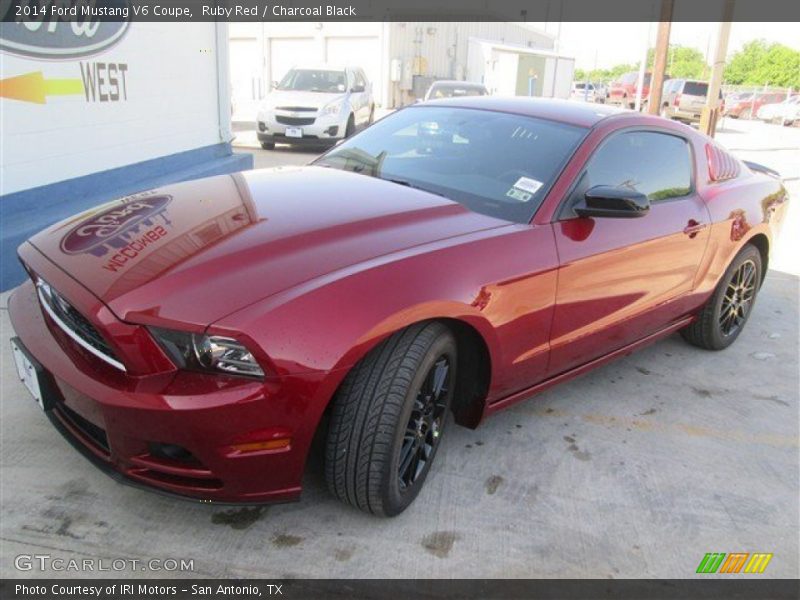 Ruby Red / Charcoal Black 2014 Ford Mustang V6 Coupe