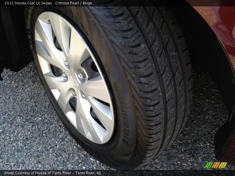 Crimson Pearl / Beige 2012 Honda Civic LX Sedan