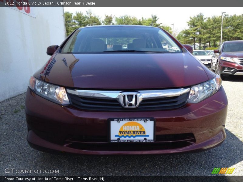 Crimson Pearl / Beige 2012 Honda Civic LX Sedan