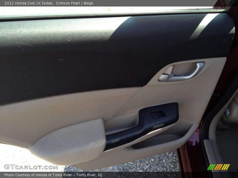 Crimson Pearl / Beige 2012 Honda Civic LX Sedan