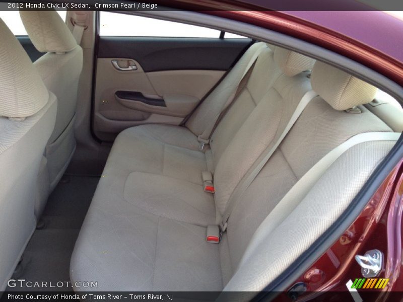 Crimson Pearl / Beige 2012 Honda Civic LX Sedan