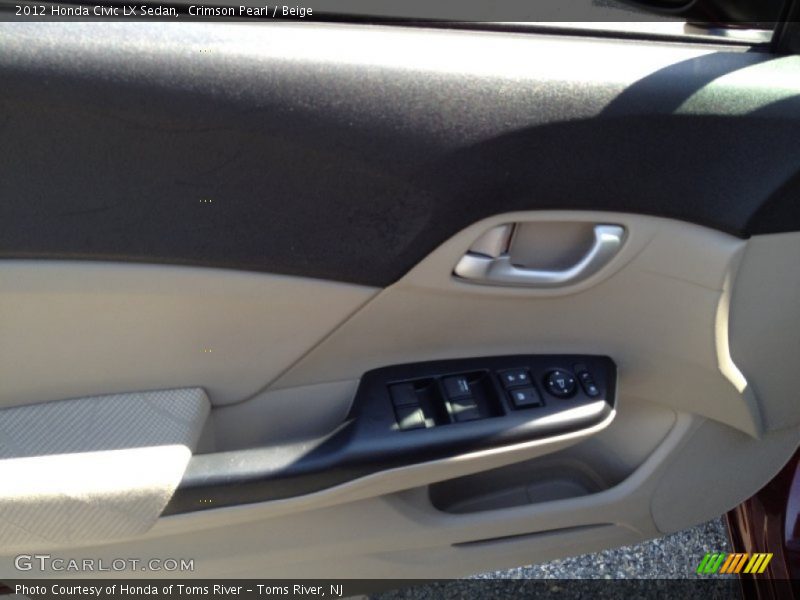Crimson Pearl / Beige 2012 Honda Civic LX Sedan