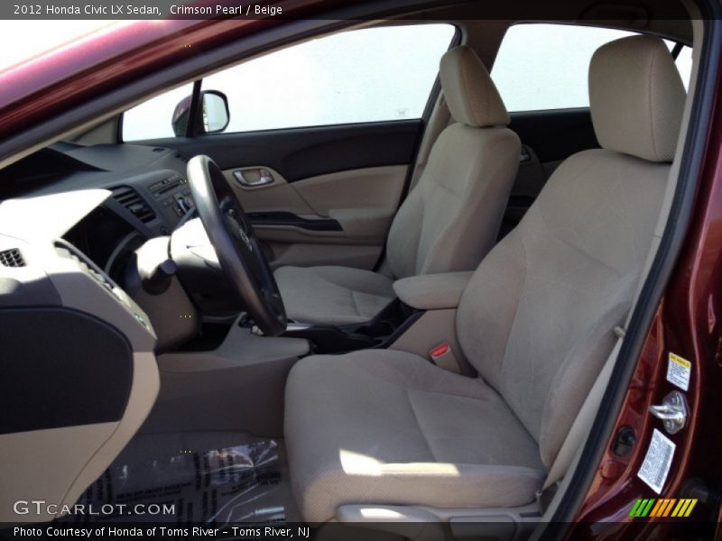 Crimson Pearl / Beige 2012 Honda Civic LX Sedan