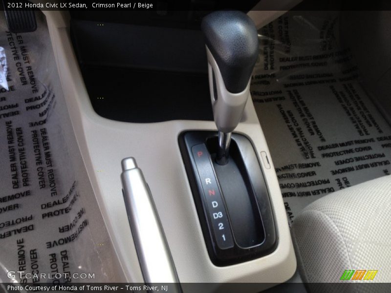Crimson Pearl / Beige 2012 Honda Civic LX Sedan