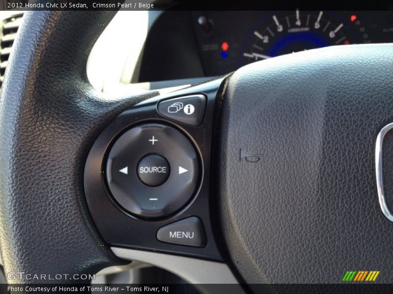 Crimson Pearl / Beige 2012 Honda Civic LX Sedan