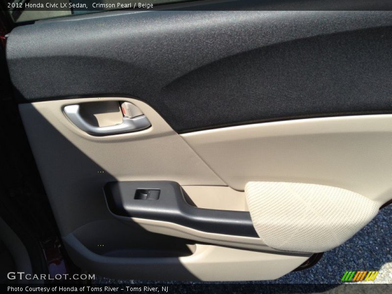 Crimson Pearl / Beige 2012 Honda Civic LX Sedan
