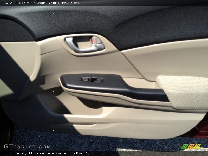 Crimson Pearl / Beige 2012 Honda Civic LX Sedan