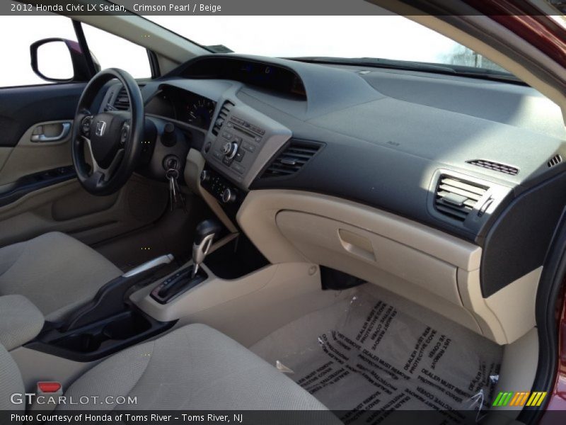 Crimson Pearl / Beige 2012 Honda Civic LX Sedan