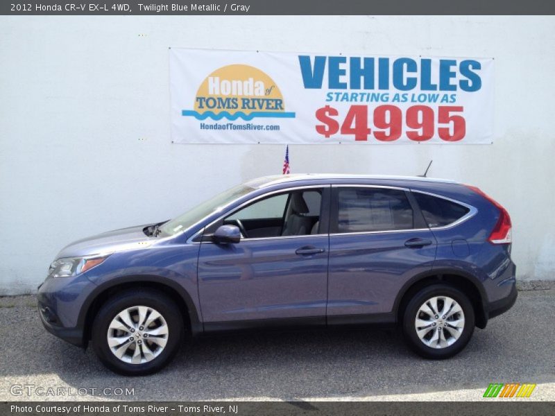 Twilight Blue Metallic / Gray 2012 Honda CR-V EX-L 4WD