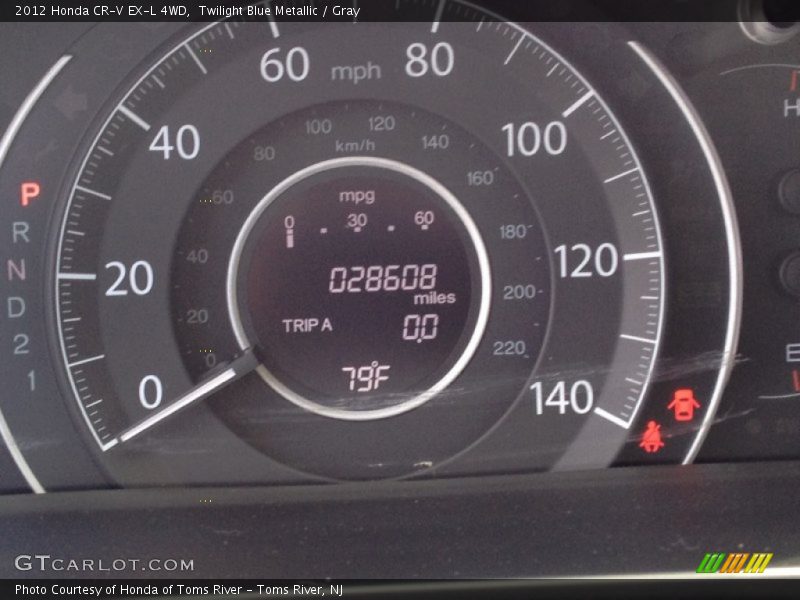 Twilight Blue Metallic / Gray 2012 Honda CR-V EX-L 4WD