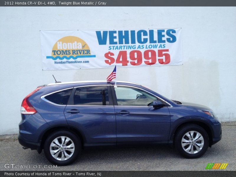 Twilight Blue Metallic / Gray 2012 Honda CR-V EX-L 4WD