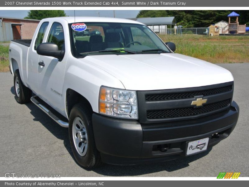 Summit White / Dark Titanium Gray 2007 Chevrolet Silverado 1500 Work Truck Extended Cab 4x4