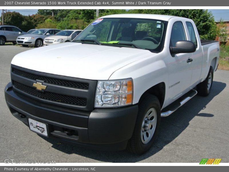 Summit White / Dark Titanium Gray 2007 Chevrolet Silverado 1500 Work Truck Extended Cab 4x4
