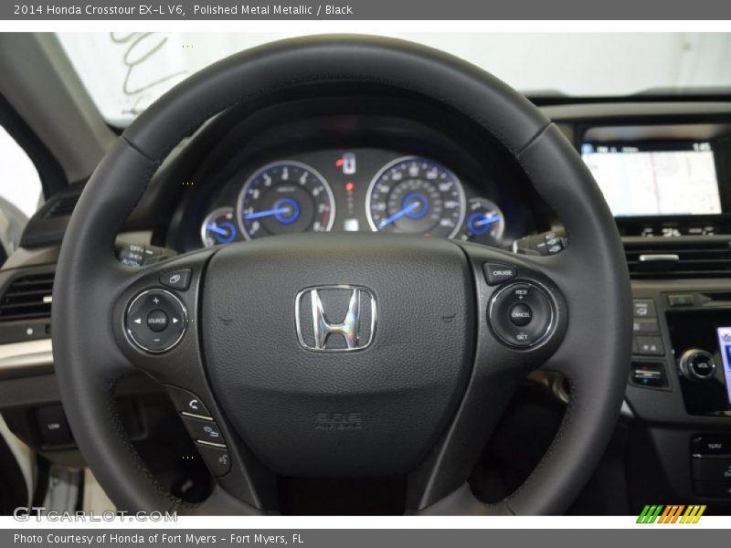 Polished Metal Metallic / Black 2014 Honda Crosstour EX-L V6