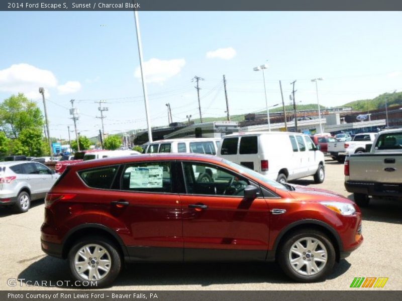 Sunset / Charcoal Black 2014 Ford Escape S