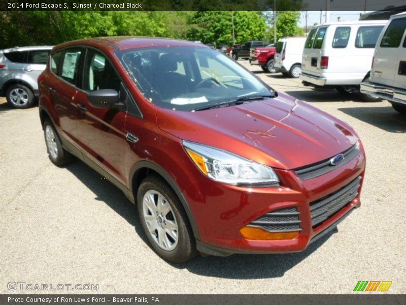 Sunset / Charcoal Black 2014 Ford Escape S