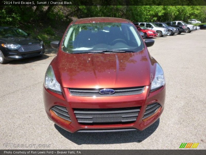 Sunset / Charcoal Black 2014 Ford Escape S