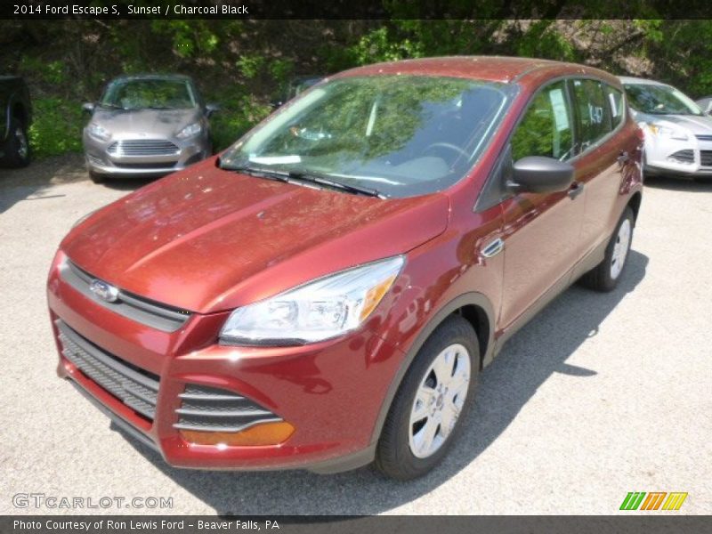 Sunset / Charcoal Black 2014 Ford Escape S