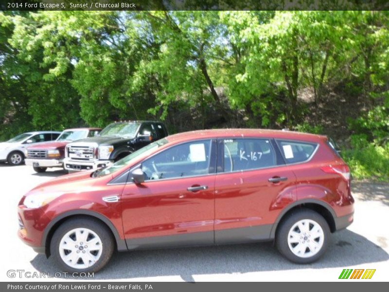 Sunset / Charcoal Black 2014 Ford Escape S