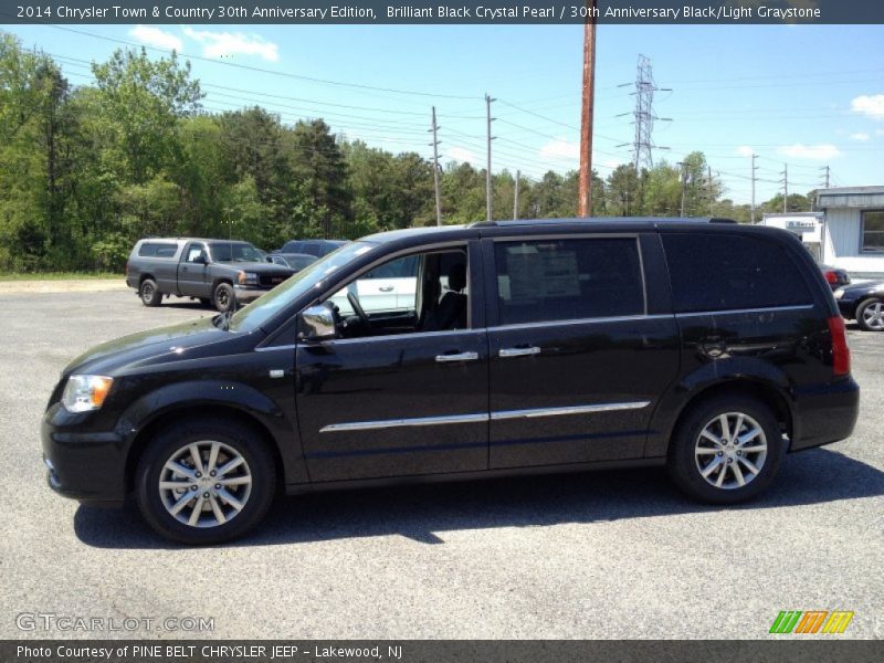Brilliant Black Crystal Pearl / 30th Anniversary Black/Light Graystone 2014 Chrysler Town & Country 30th Anniversary Edition