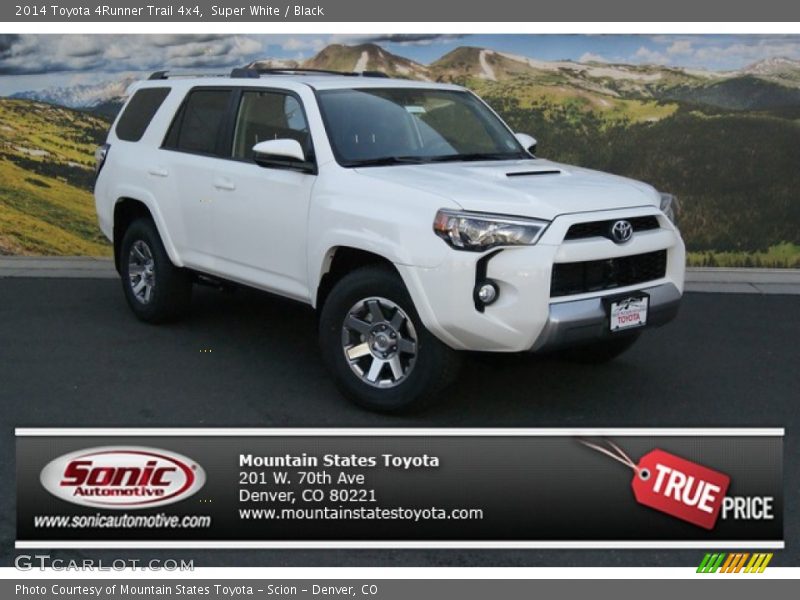 Super White / Black 2014 Toyota 4Runner Trail 4x4