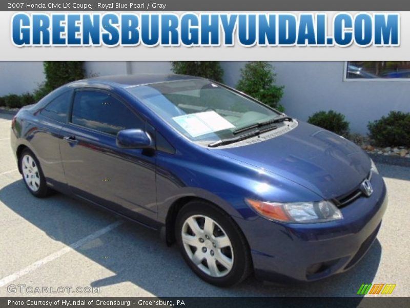 Royal Blue Pearl / Gray 2007 Honda Civic LX Coupe