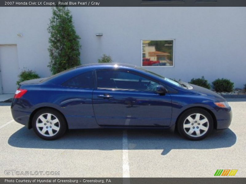 Royal Blue Pearl / Gray 2007 Honda Civic LX Coupe