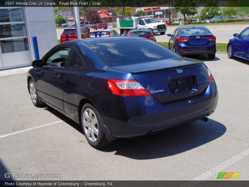 Royal Blue Pearl / Gray 2007 Honda Civic LX Coupe