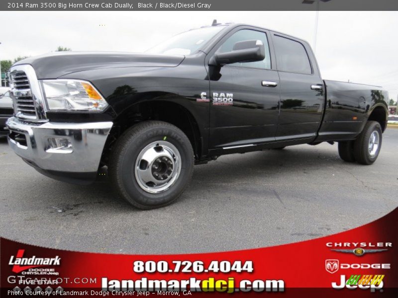 Black / Black/Diesel Gray 2014 Ram 3500 Big Horn Crew Cab Dually