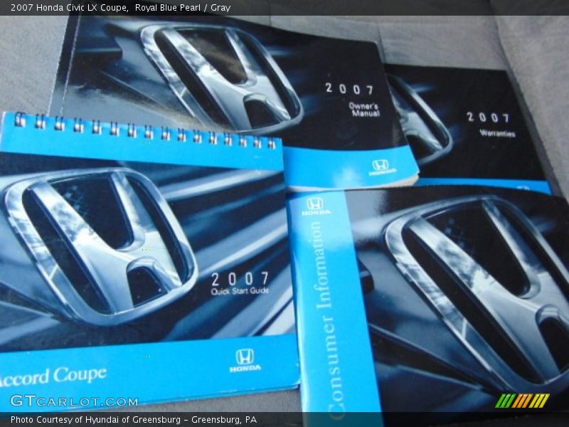 Royal Blue Pearl / Gray 2007 Honda Civic LX Coupe