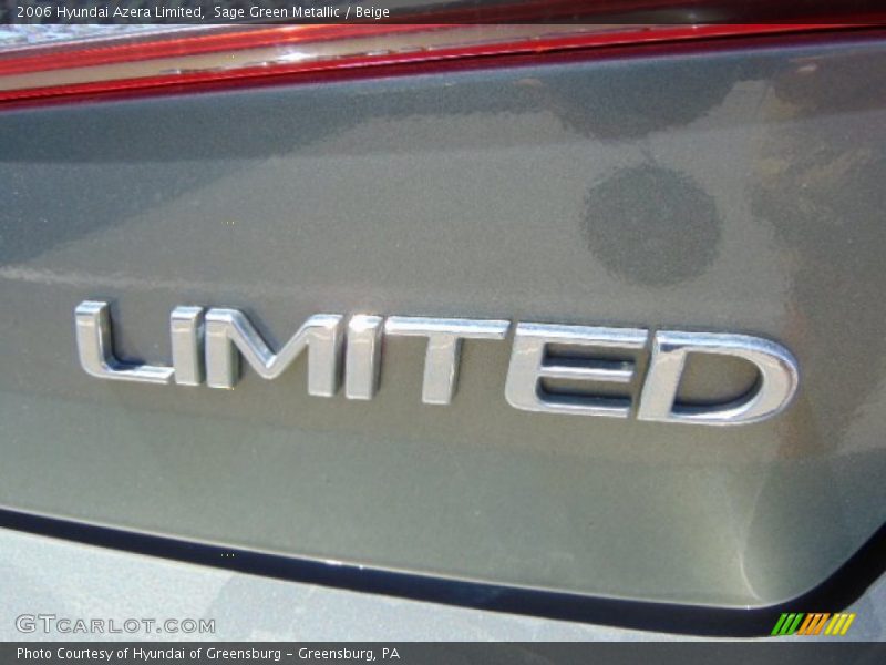 Sage Green Metallic / Beige 2006 Hyundai Azera Limited