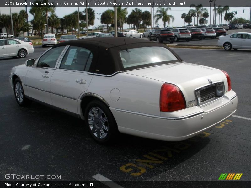 Ceramic White Tri Coat / Medium Dark Parchment/Light Parchment 2003 Lincoln Town Car Cartier