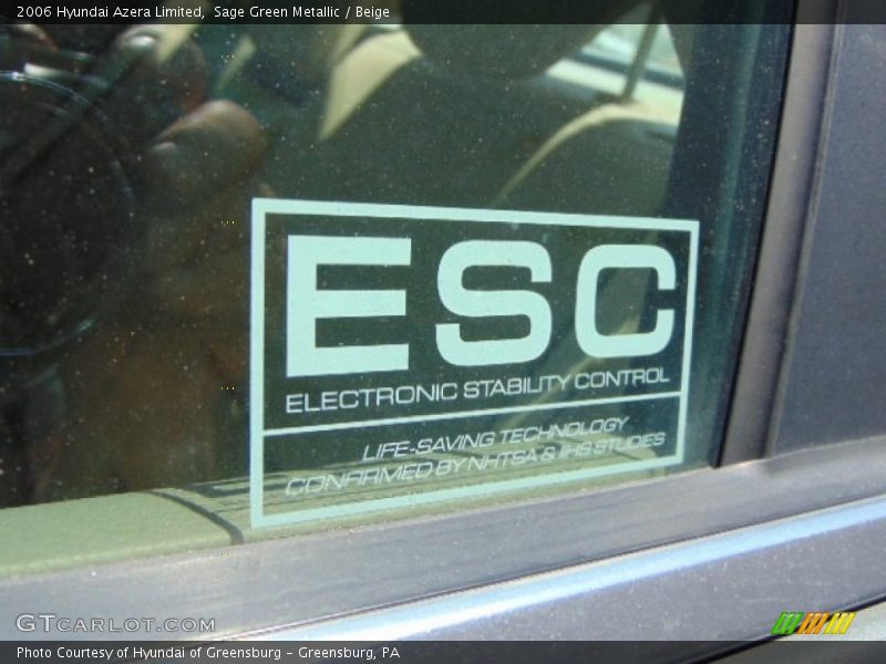 Sage Green Metallic / Beige 2006 Hyundai Azera Limited