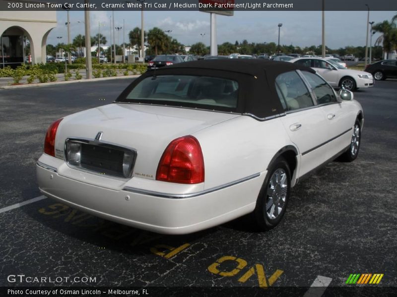 Ceramic White Tri Coat / Medium Dark Parchment/Light Parchment 2003 Lincoln Town Car Cartier