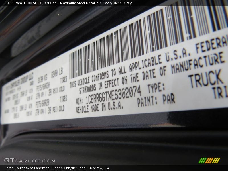 Maximum Steel Metallic / Black/Diesel Gray 2014 Ram 1500 SLT Quad Cab