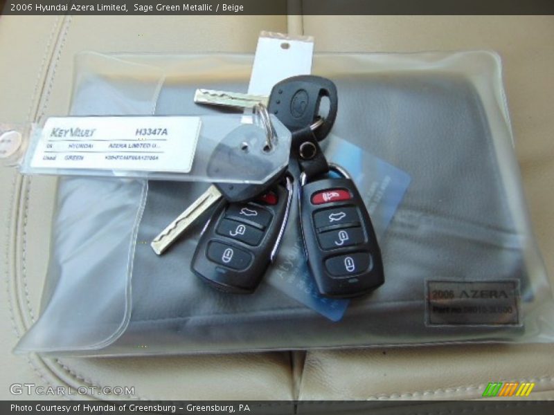 Sage Green Metallic / Beige 2006 Hyundai Azera Limited