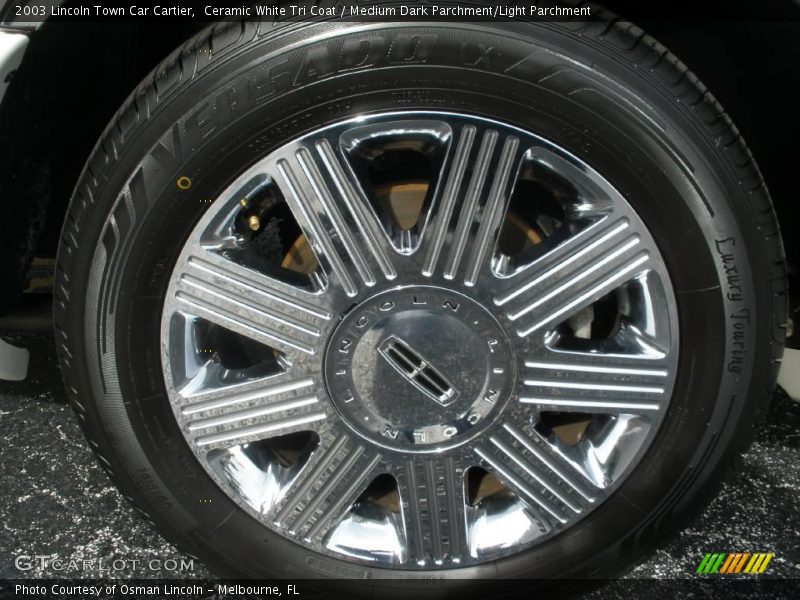 Ceramic White Tri Coat / Medium Dark Parchment/Light Parchment 2003 Lincoln Town Car Cartier