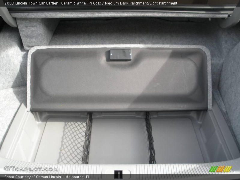 Ceramic White Tri Coat / Medium Dark Parchment/Light Parchment 2003 Lincoln Town Car Cartier