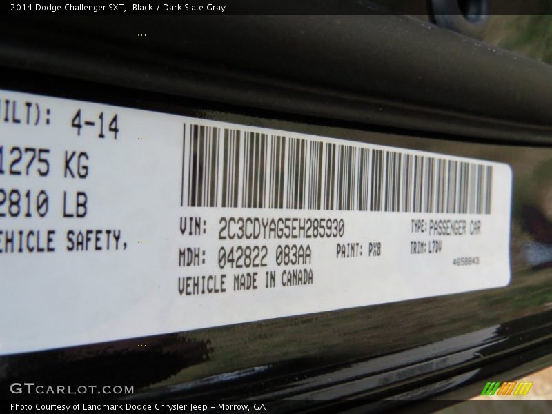 Black / Dark Slate Gray 2014 Dodge Challenger SXT