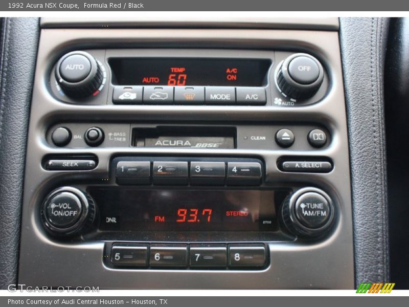 Controls of 1992 NSX Coupe