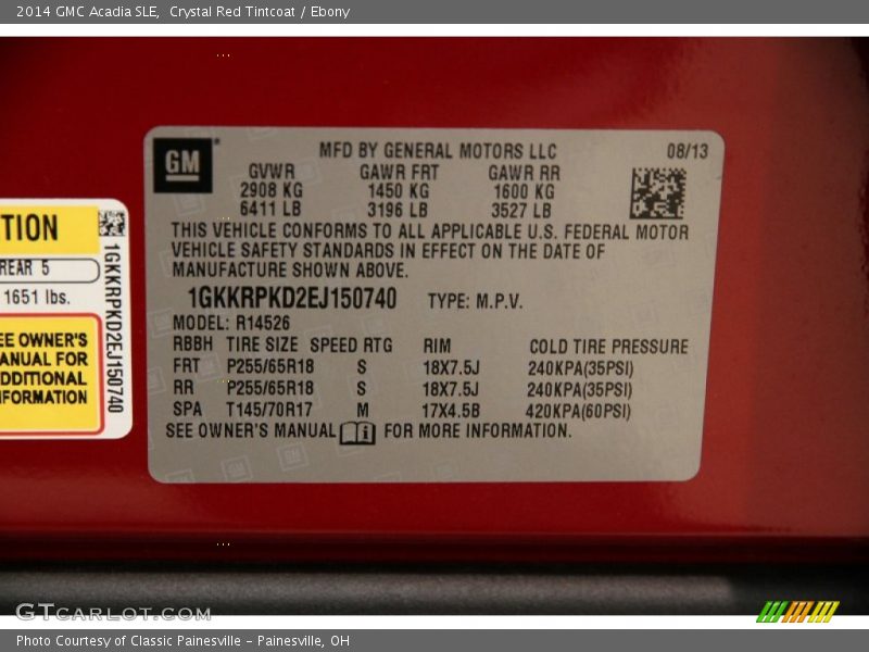 Crystal Red Tintcoat / Ebony 2014 GMC Acadia SLE