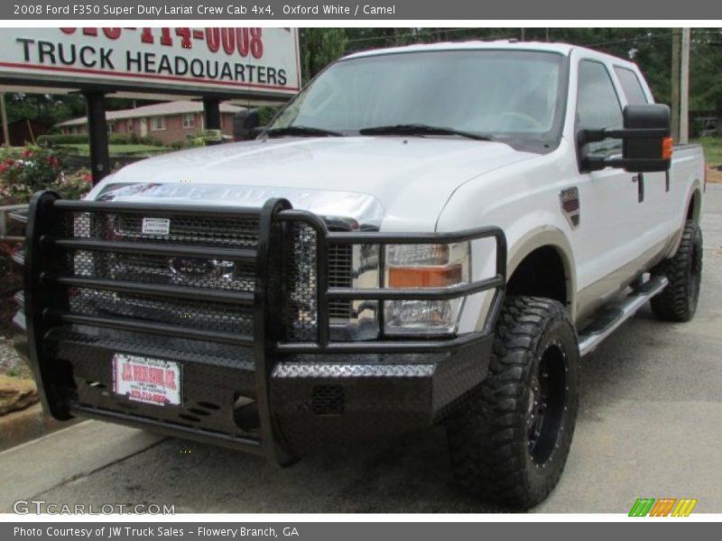 Oxford White / Camel 2008 Ford F350 Super Duty Lariat Crew Cab 4x4