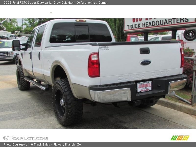 Oxford White / Camel 2008 Ford F350 Super Duty Lariat Crew Cab 4x4
