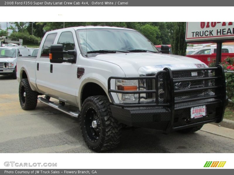 Oxford White / Camel 2008 Ford F350 Super Duty Lariat Crew Cab 4x4